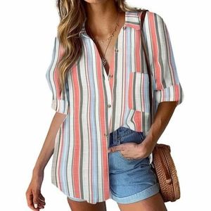 Linen Artisan NY 100% Linen Striped Button Up Size XL